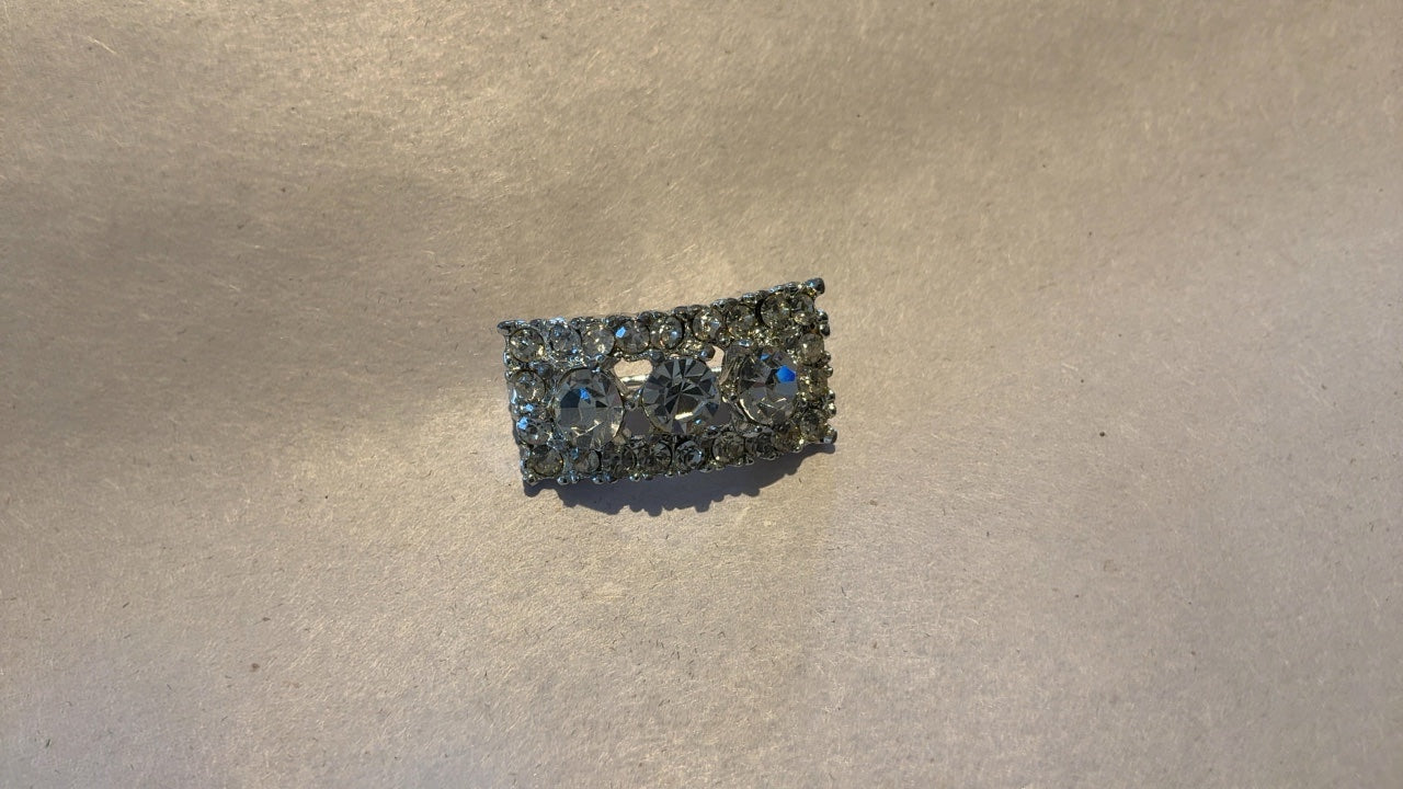 Silver Rhinestone Broach