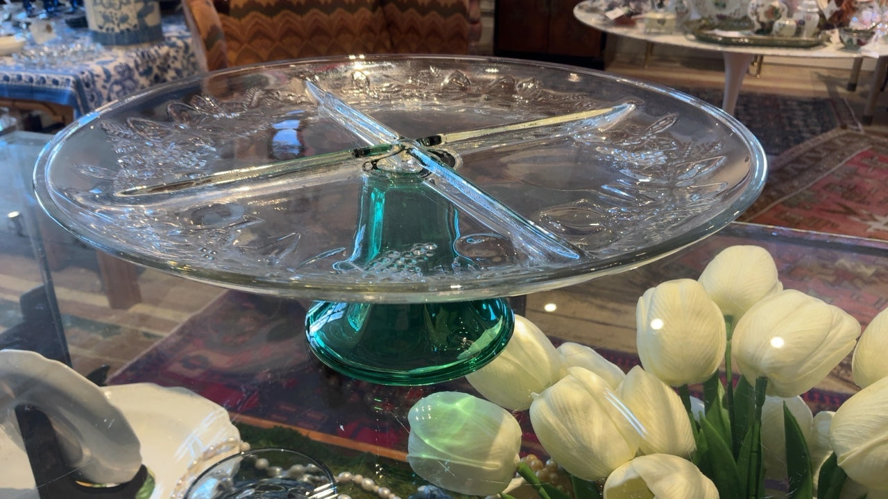 Green Accented Cake Stand