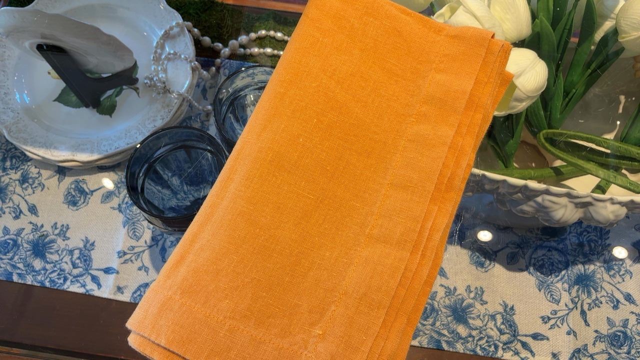 4 Orange Napkins
