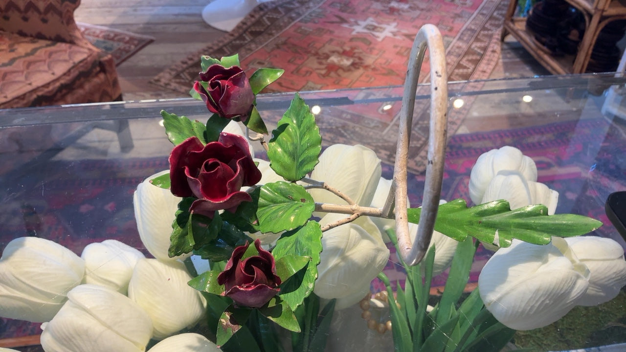 Tole Flower Hanging Holder