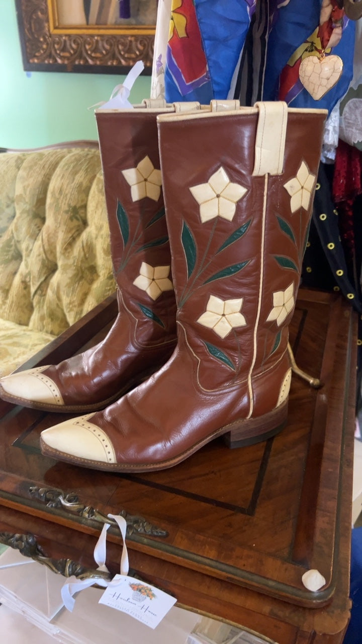 Vintage Floral Boots