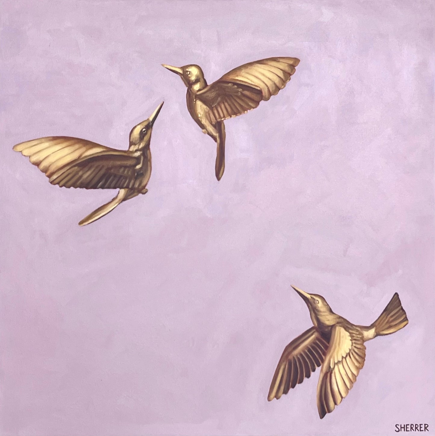 Caroline Sherrer Art 24x24 Lavender and Brass