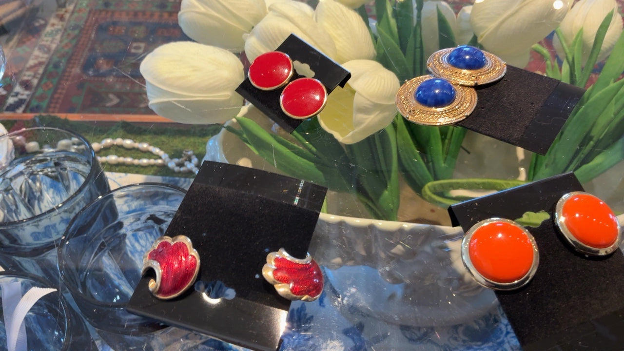 Assorted Enamel Earrings 