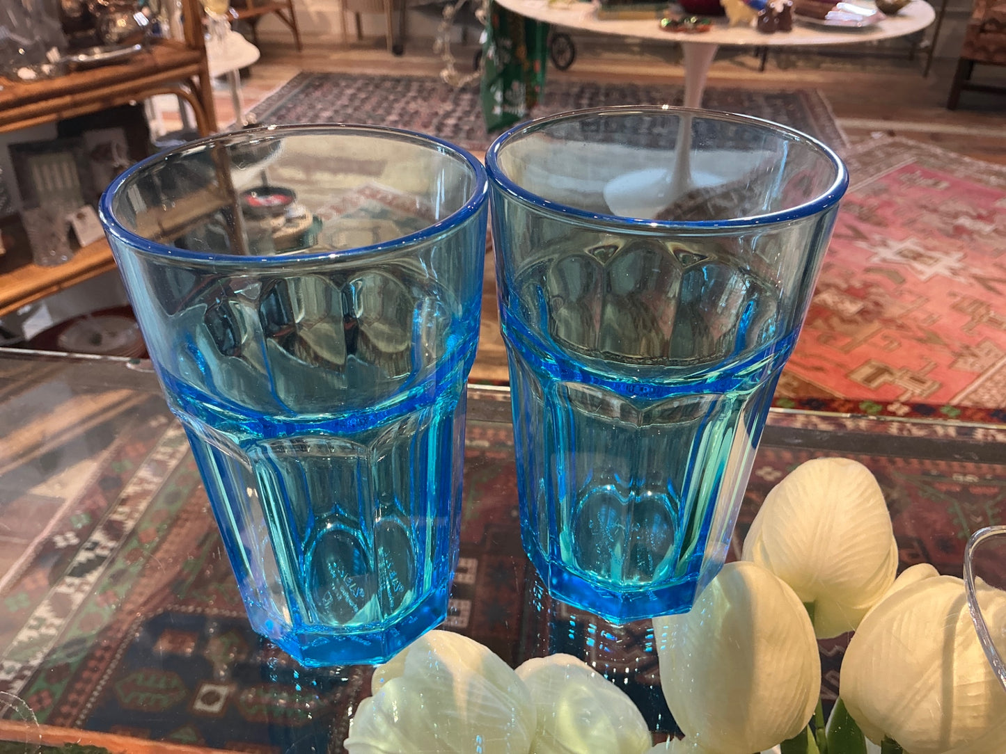 6 Blue Glasses