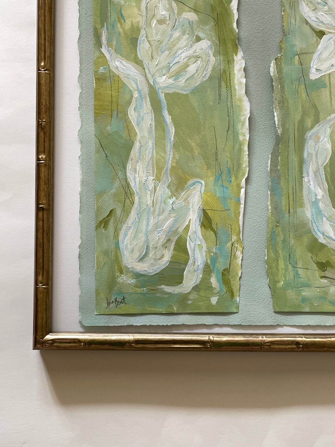 Tara Burt Art 18x18 Blue and Green