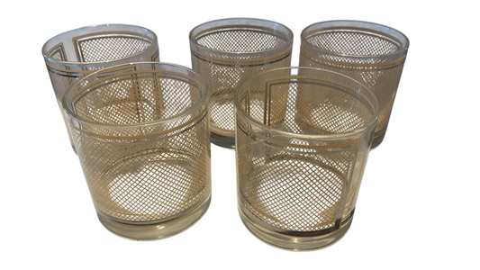 Vintage Mesh Pattern Rocks Glass (5)