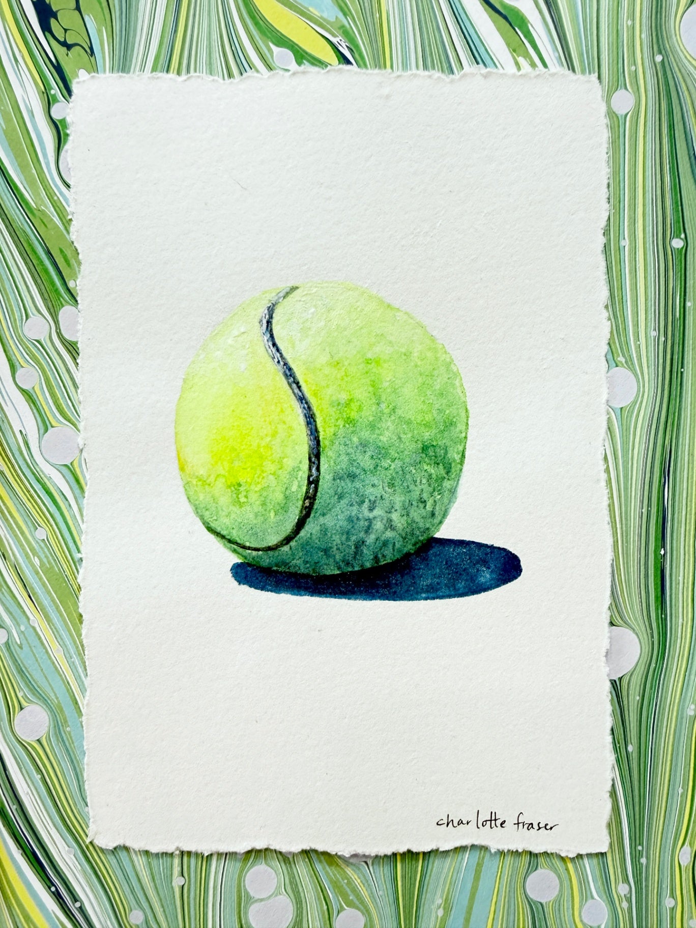 Green Marbled Tennis Ball