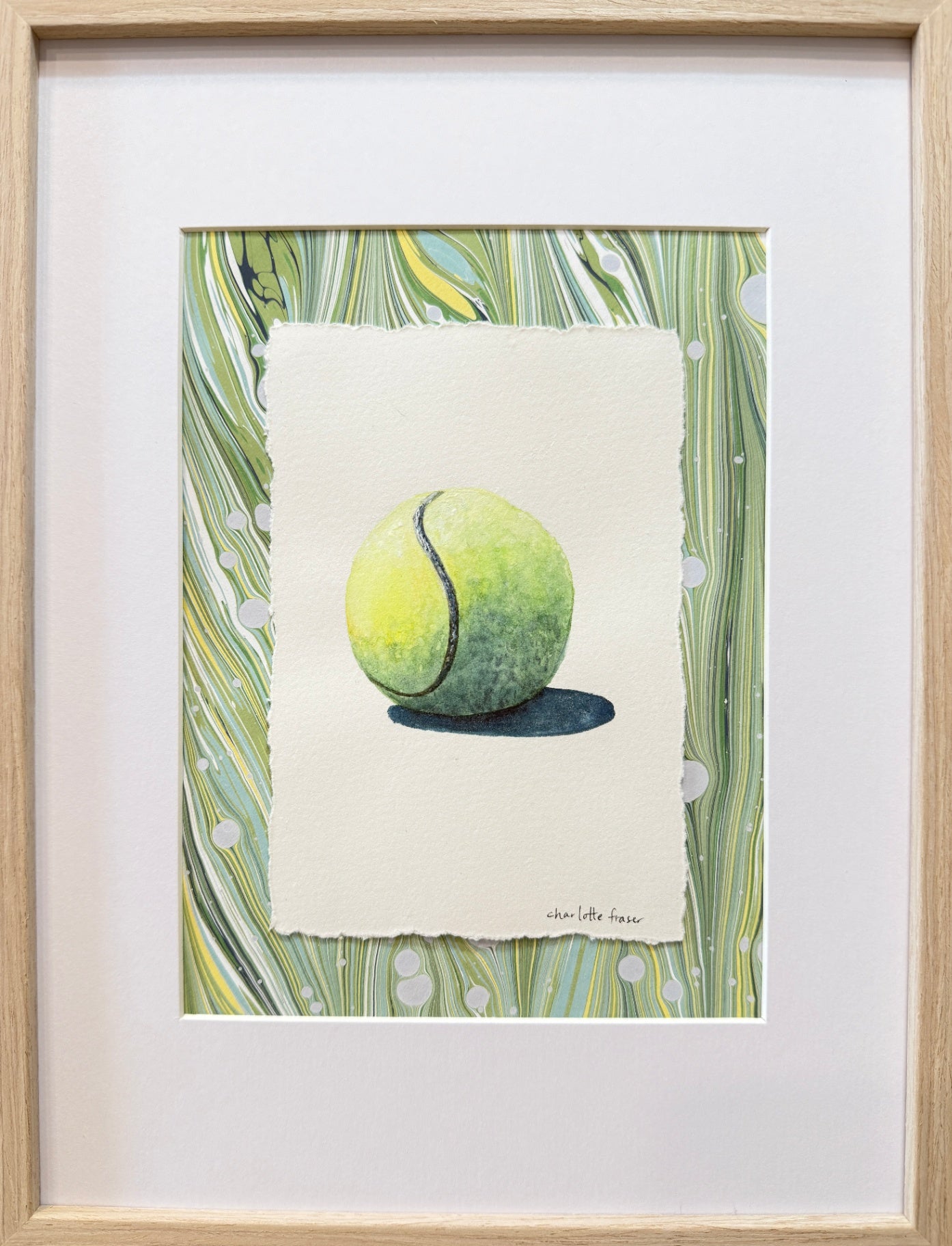 Green Marbled Tennis Ball