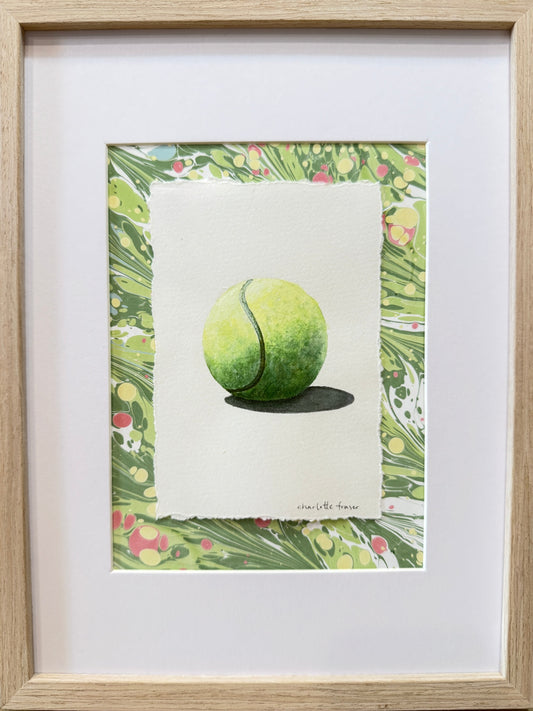 Pink and Green Marbled Tennis Ball