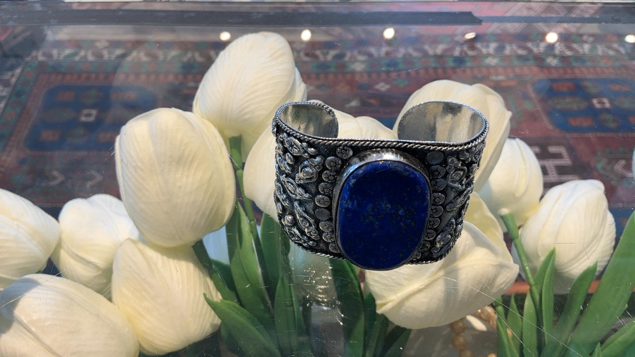 Silver and Blue Cuff