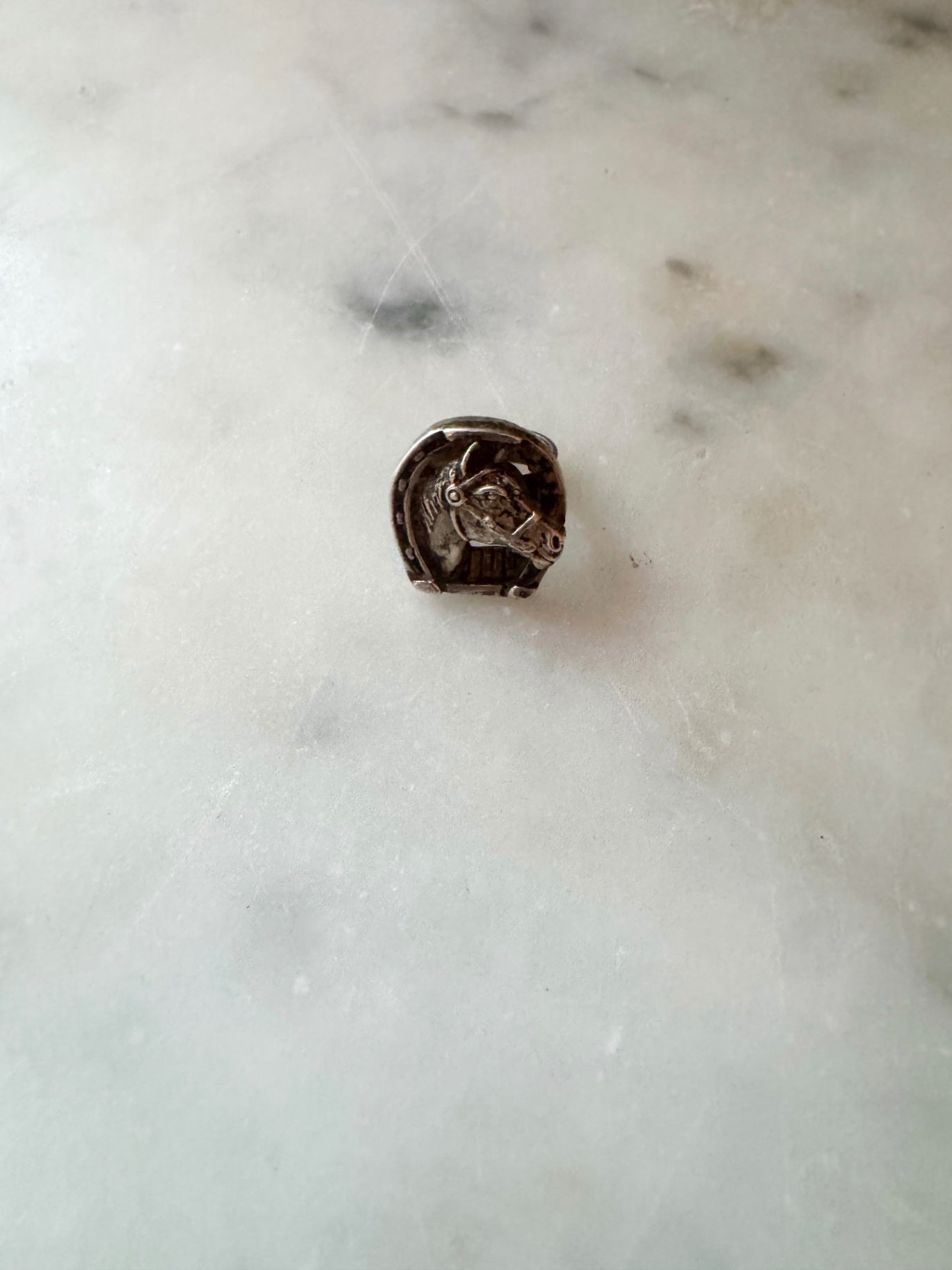 Vintage Child’s Sterling Silver Horse Horseshoe Ring / Bolo or Scarf Tie