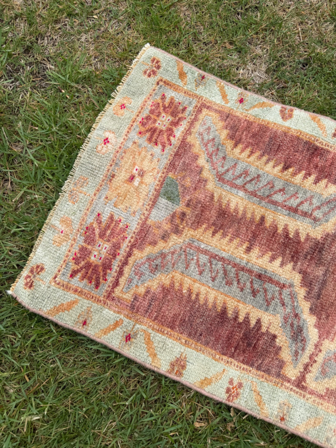 Vintage mini rug, 3'4" x 1'8"