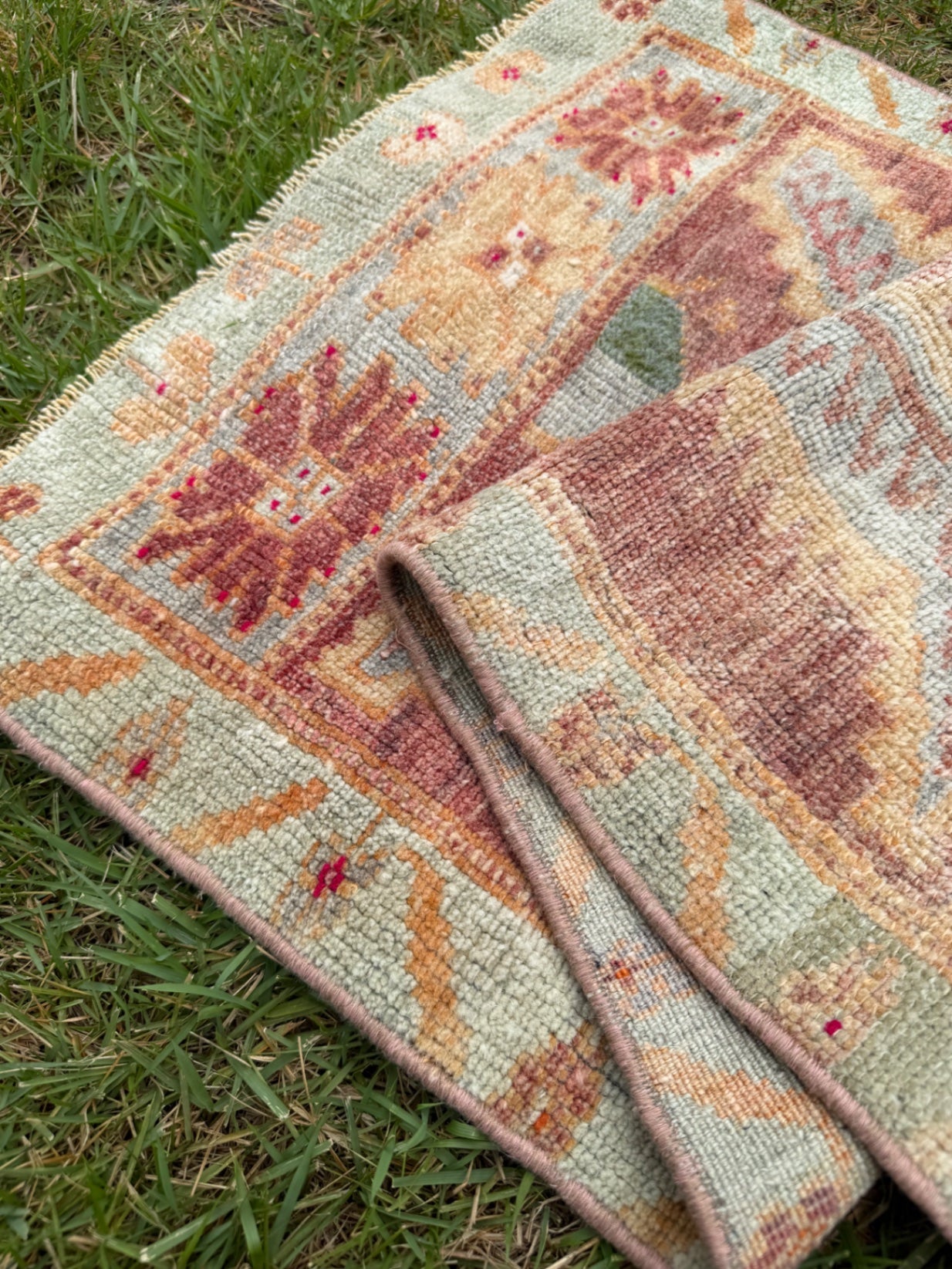 Vintage mini rug, 3'4" x 1'8"