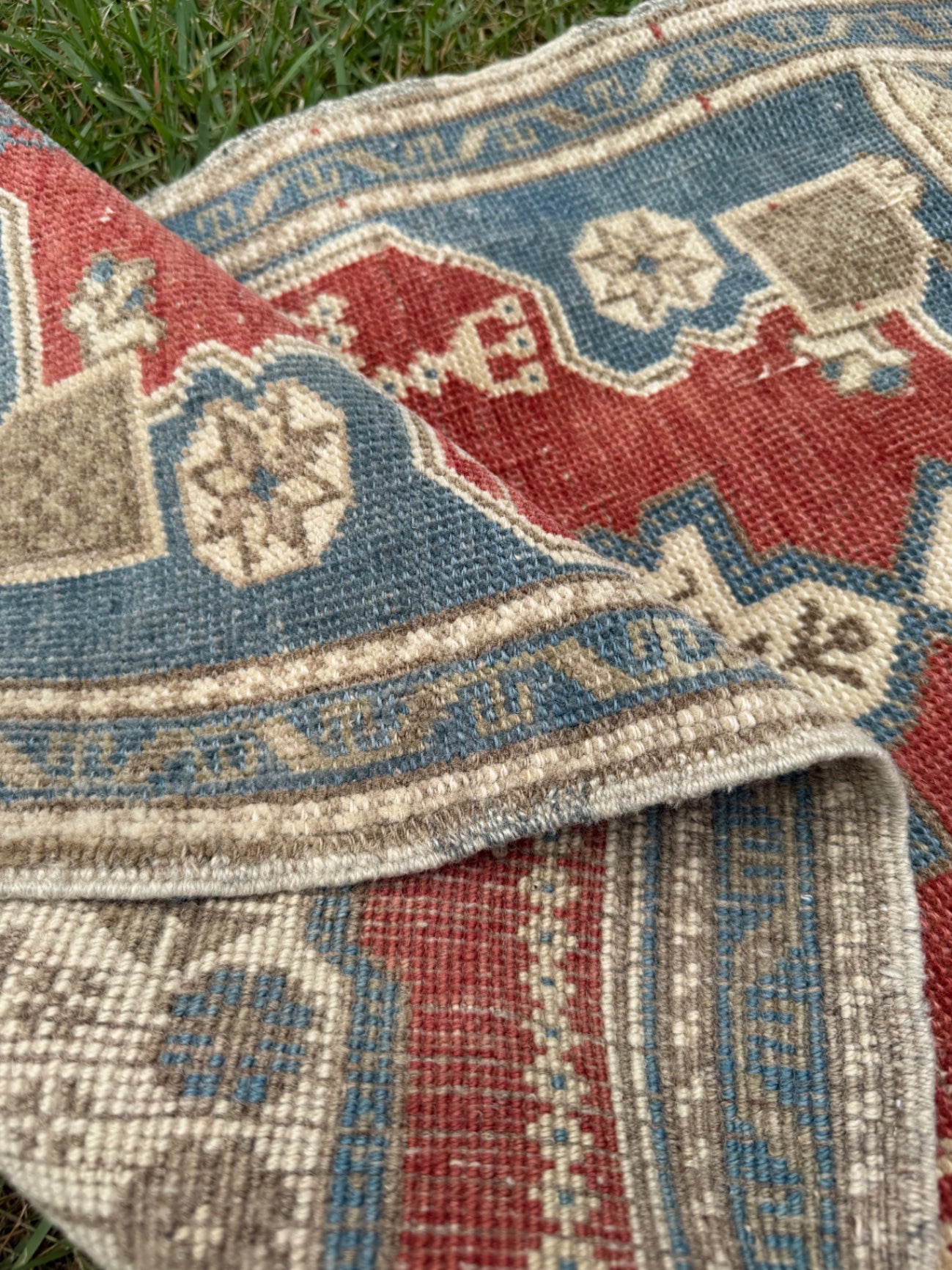 Vintage mini rug, 3'4" x 1'10"