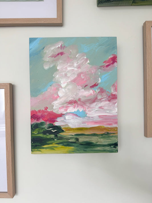 “When the Sky Turned Pink” by Dorothy Collier, 9x12”