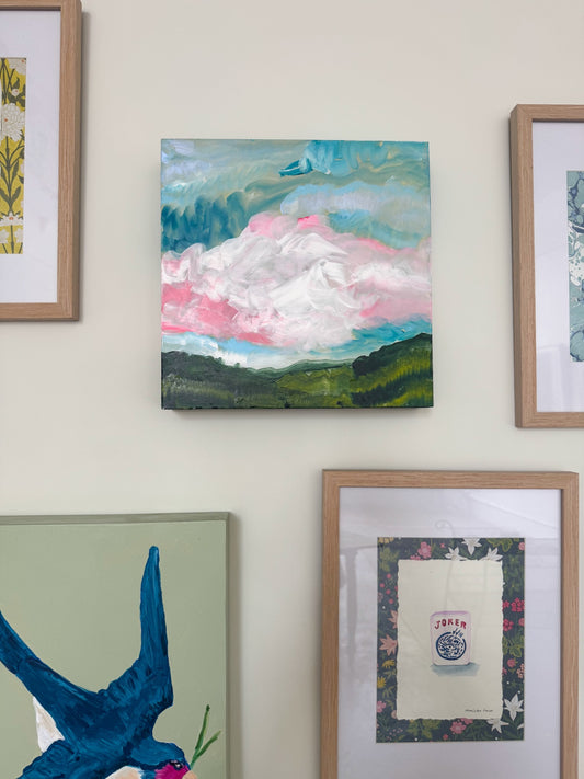 “Cotton Candy Clouds II” by Dorothy Collier, 10x10” 