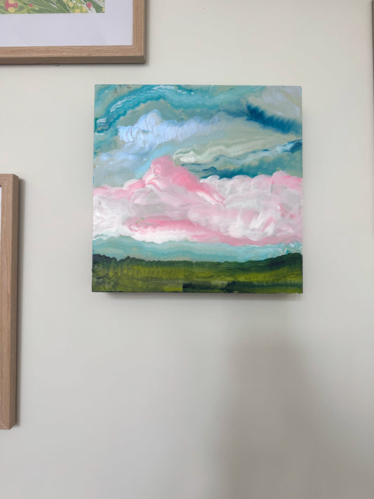 “Cotton Candy Clouds I” by Dorothy Collier, 10x10” 