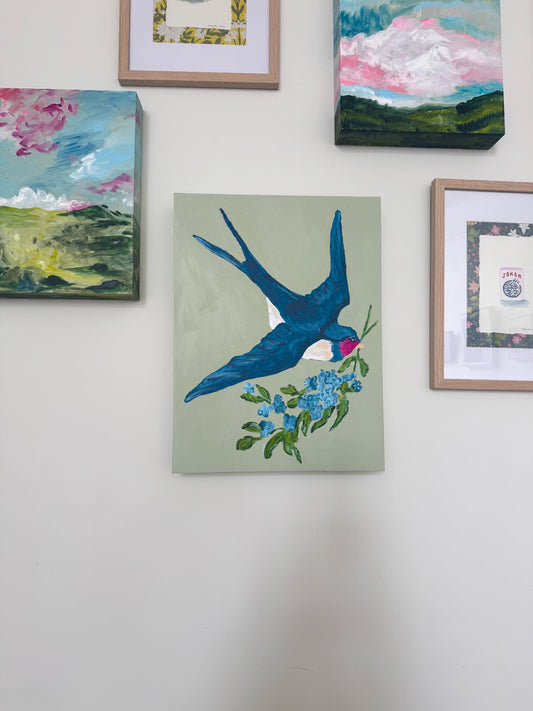 “Love Letters in Flight I” by Dorothy Collier, 12x16” 