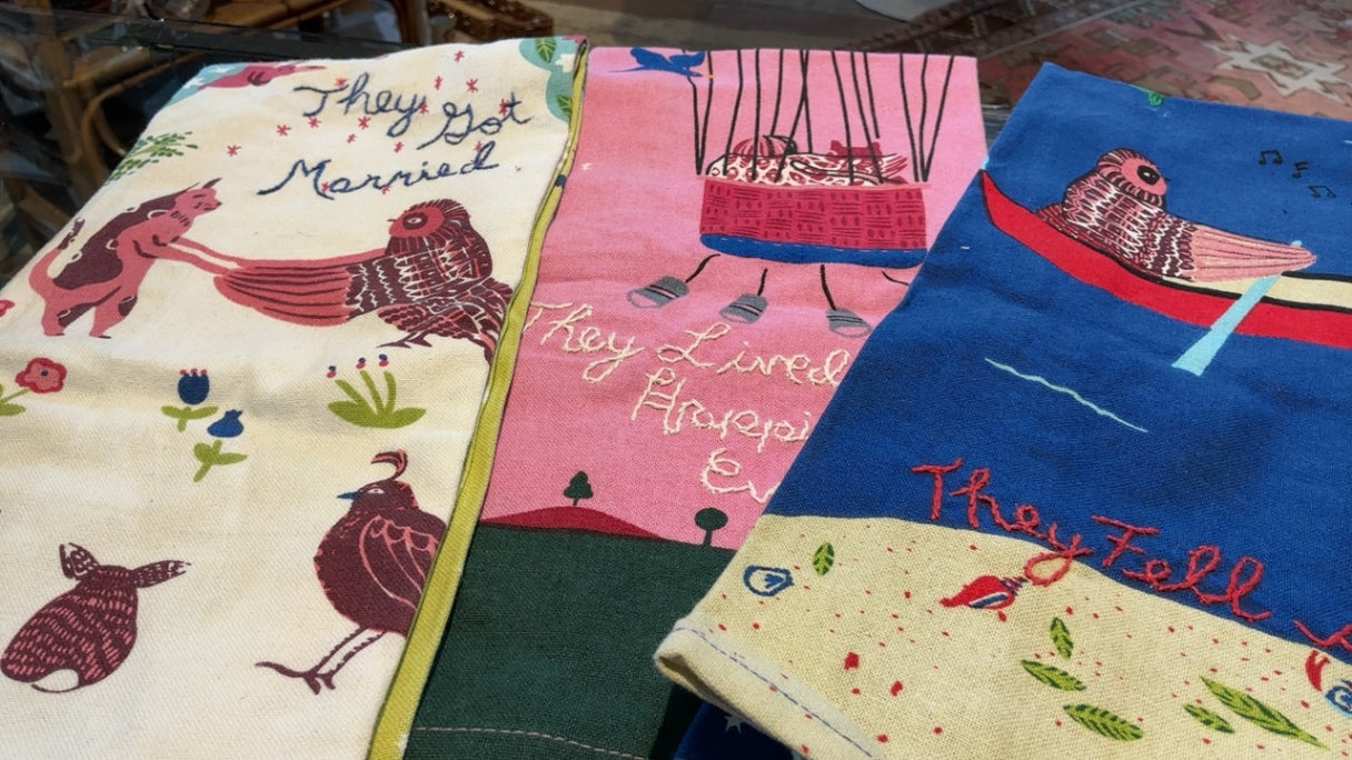 Anthro Wedding Dish Towels 