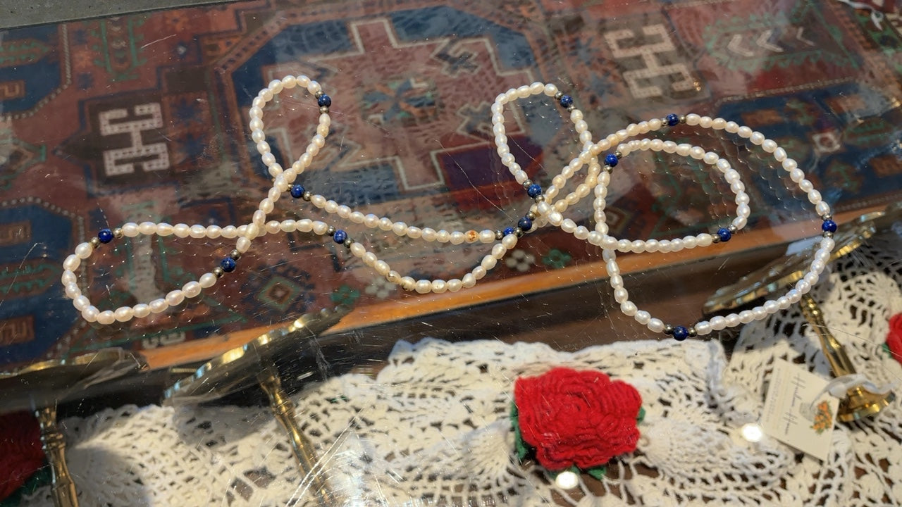 Blue & White Beaded Necklace