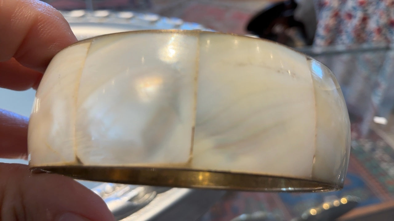 Mother of pearl bangle bracelet