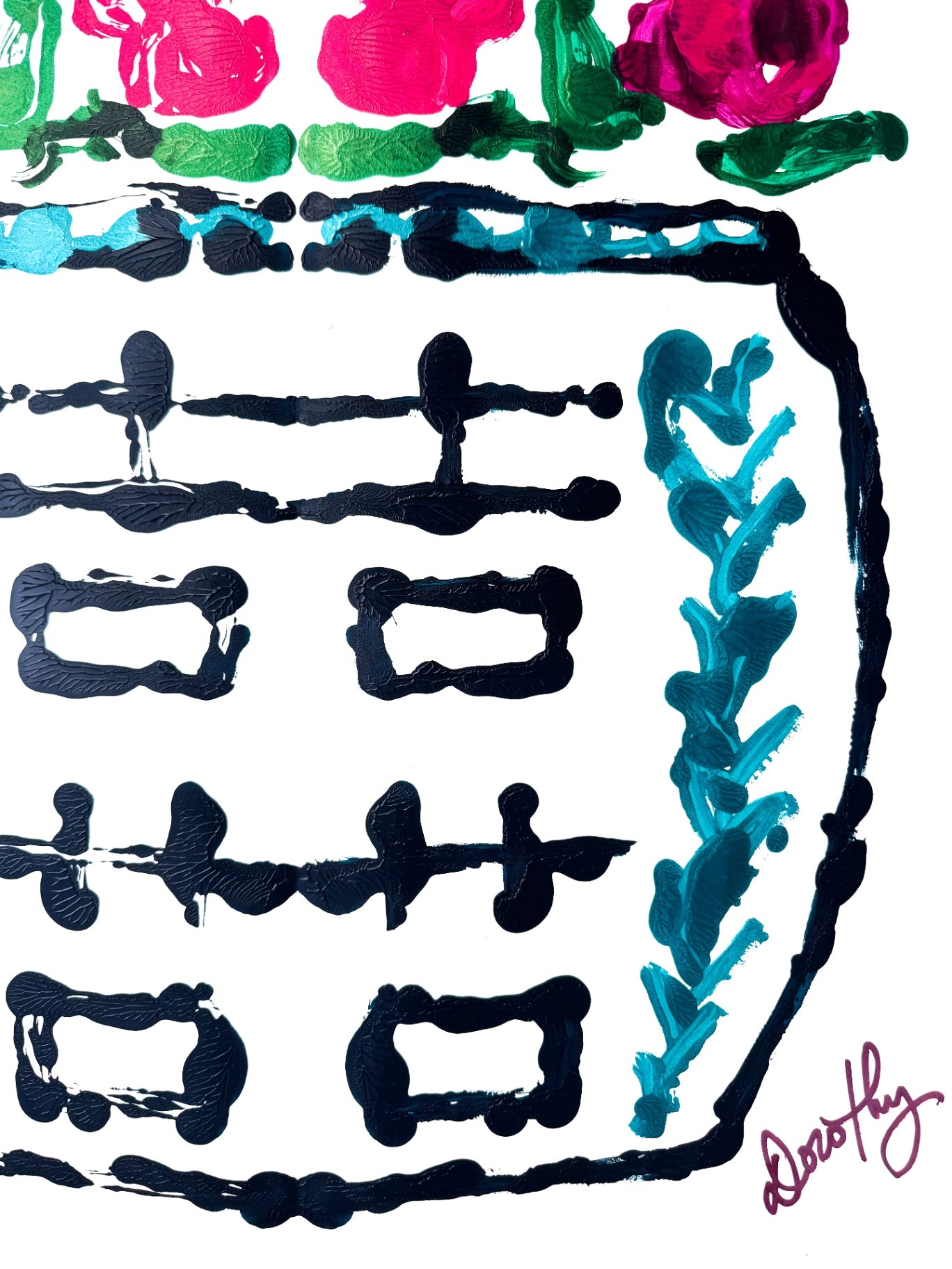 Double Happiness Ginger Jar Rorschach Series in Pink, 22x30”