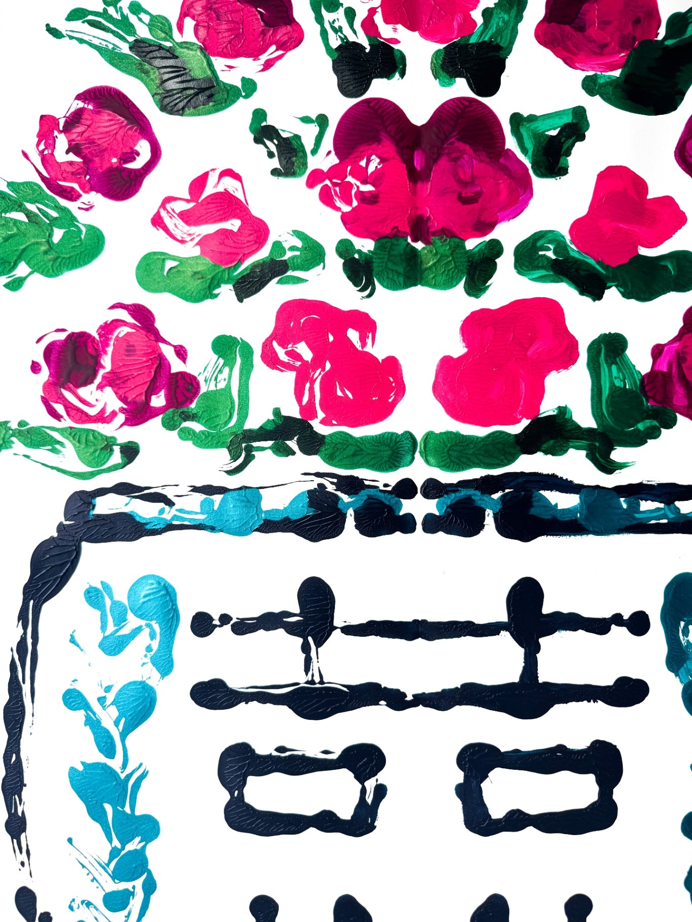 Double Happiness Ginger Jar Rorschach Series in Pink, 22x30”