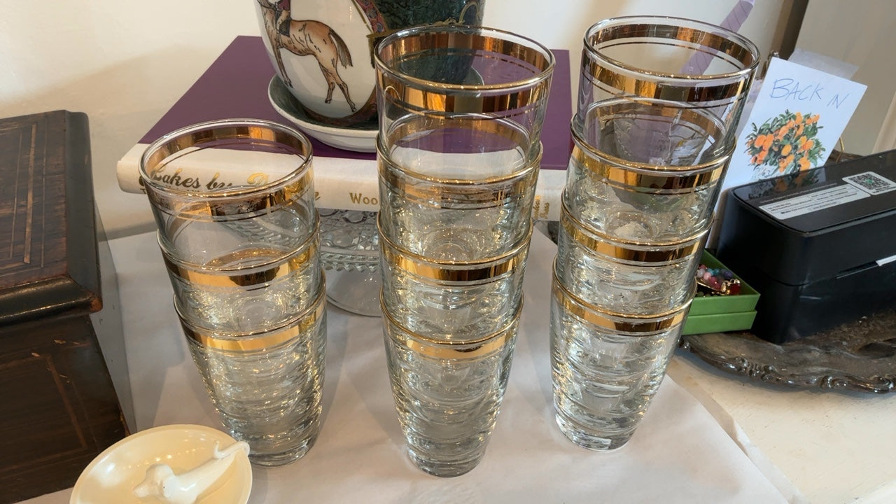 Glassware with Gold rim 