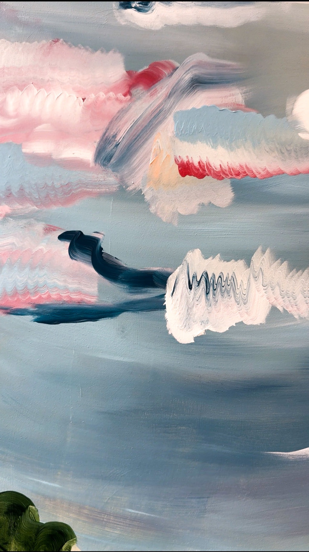 “Squiggly Sunrise” by Dorothy Art, 30x40”