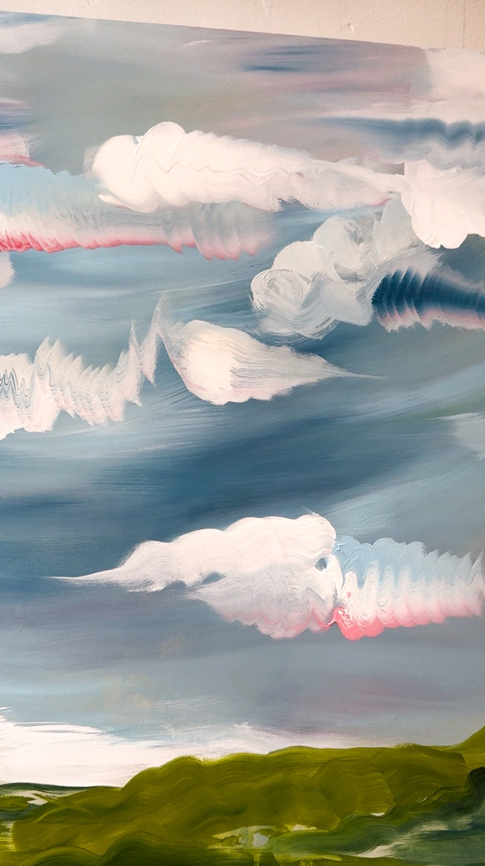 “Squiggly Sunrise” by Dorothy Art, 30x40”