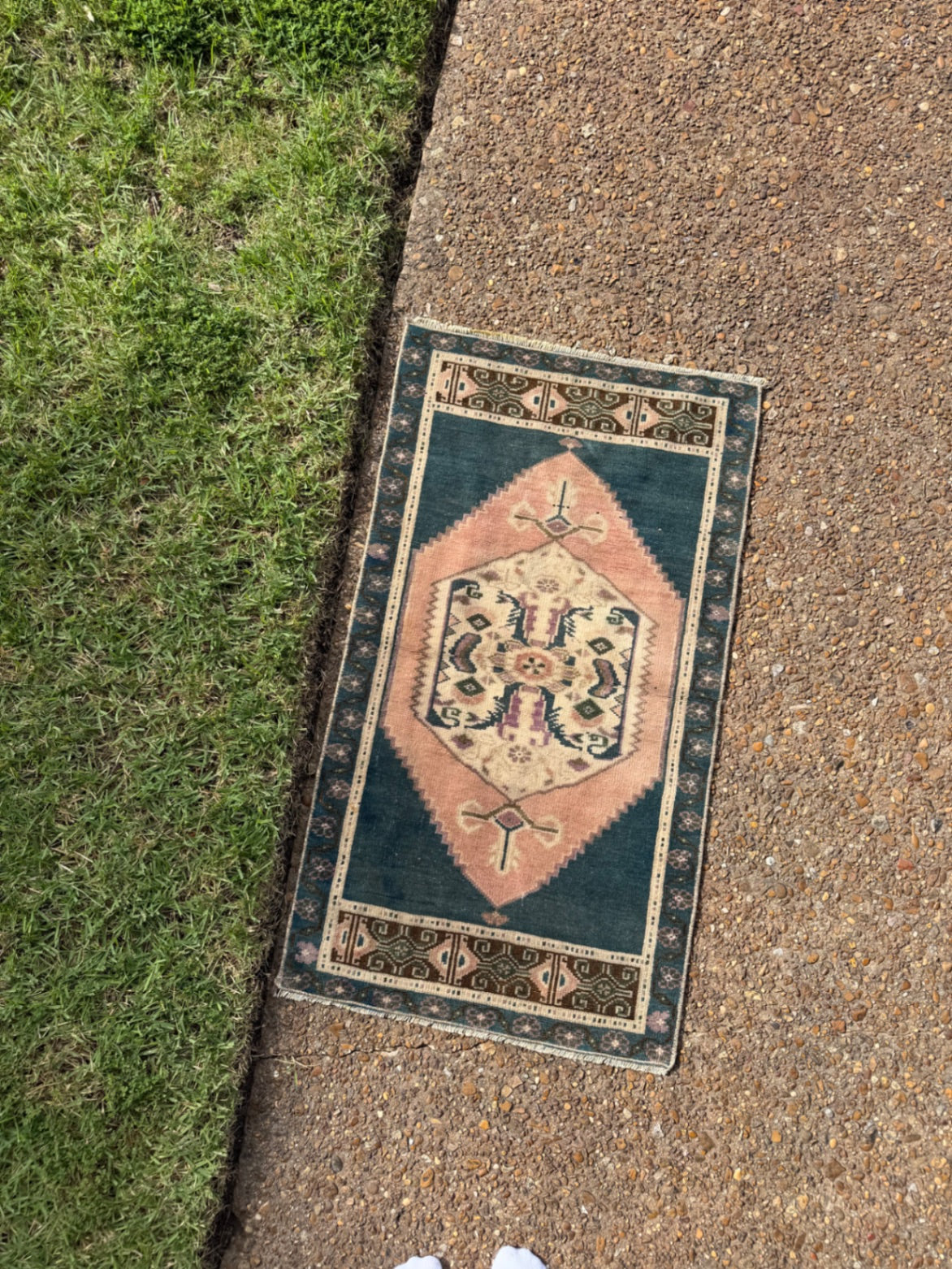 Vintage mini rug, 3'3" x 1'9"