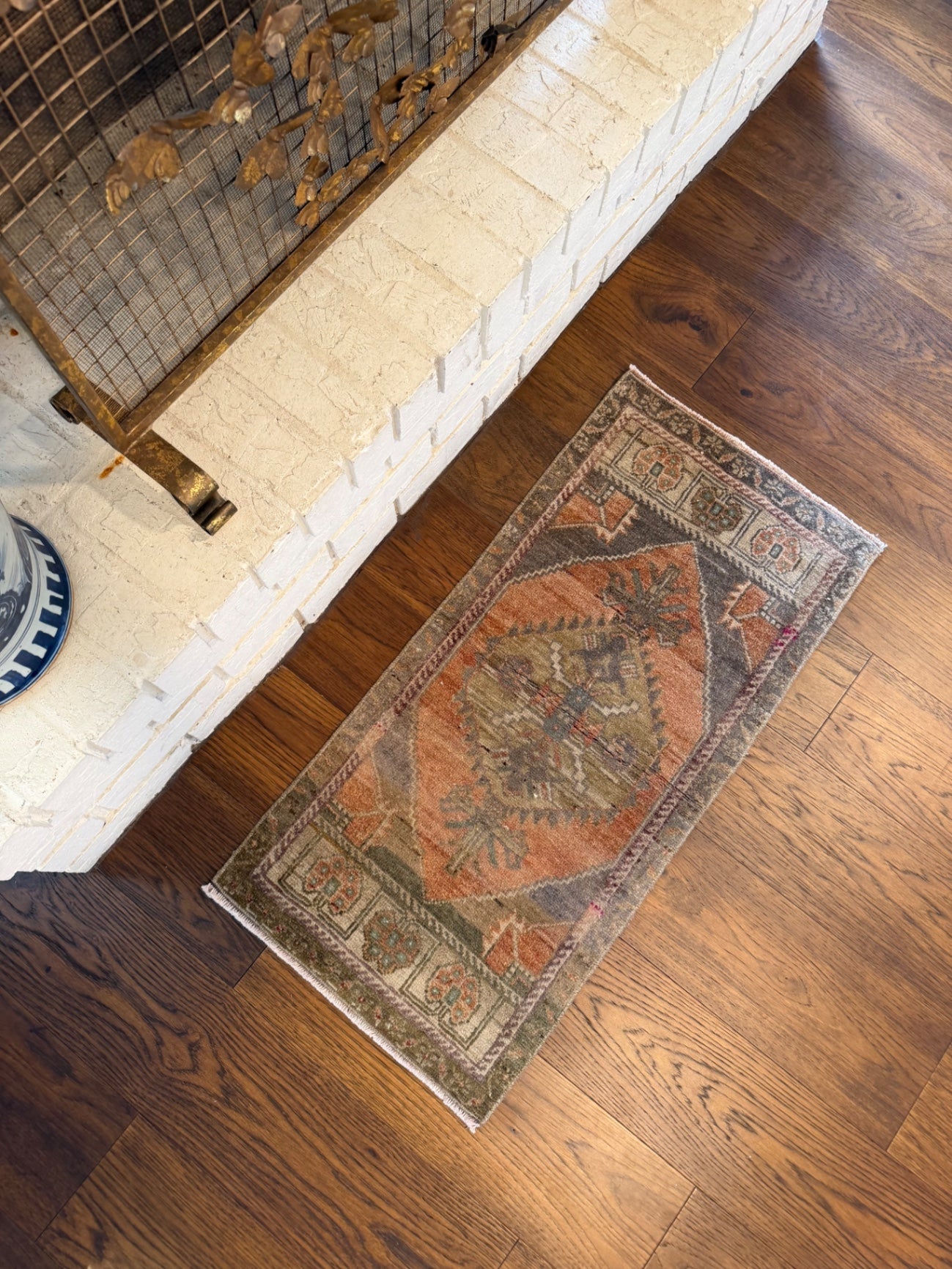 Vintage mini rug, 3'2" x 1'6"