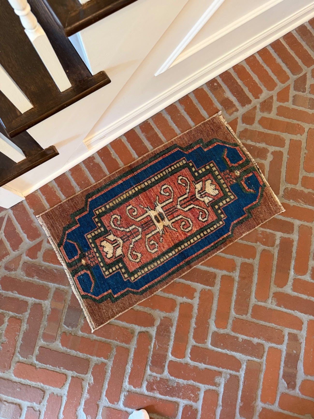 Vintage mini rug, 2'9" x 1'6"