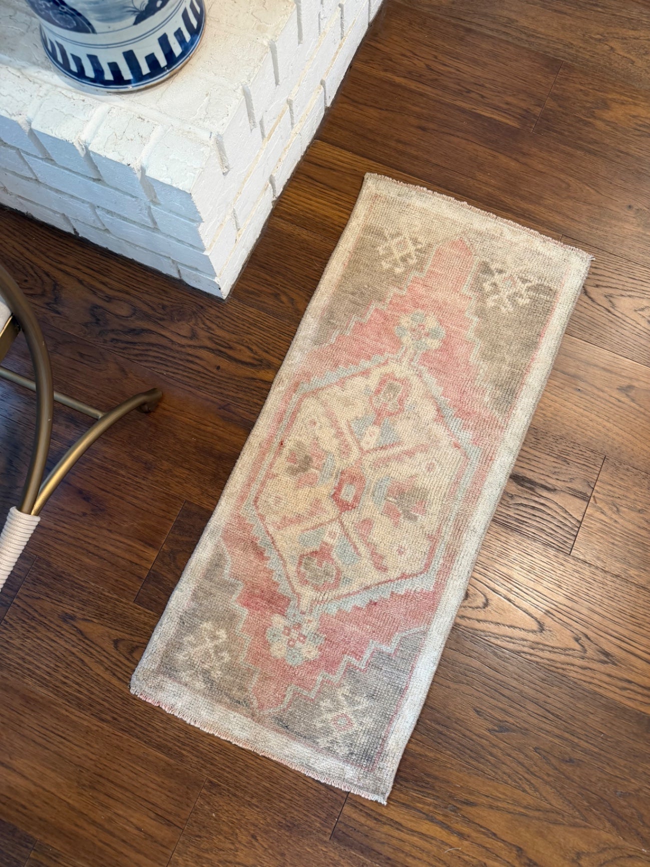 Vintage mini rug, 3'3" x 1'4"