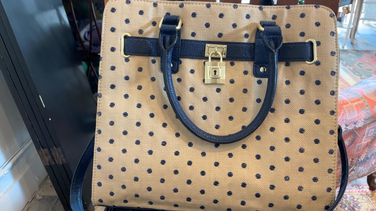 Navy Dot Purse