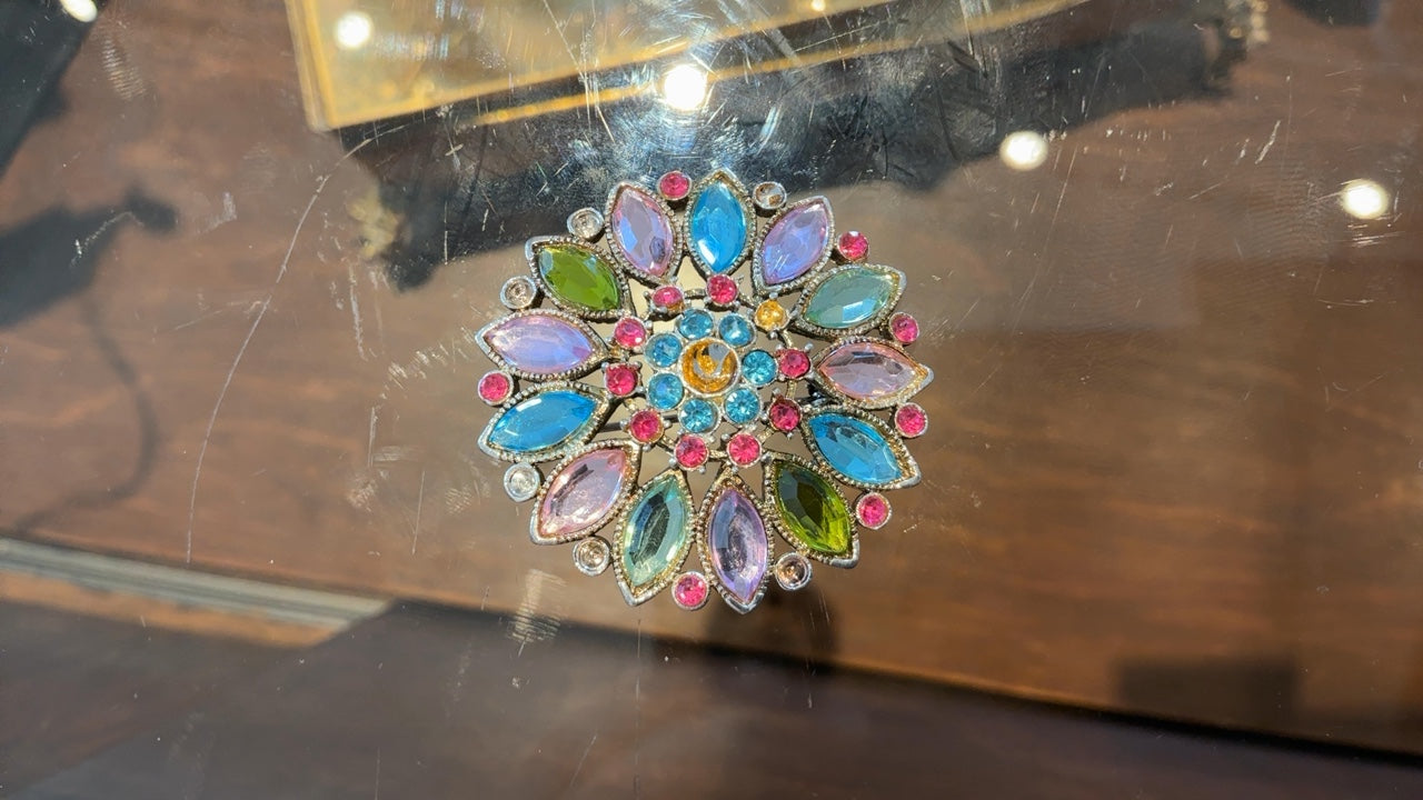 Colorful Gemstone Broach