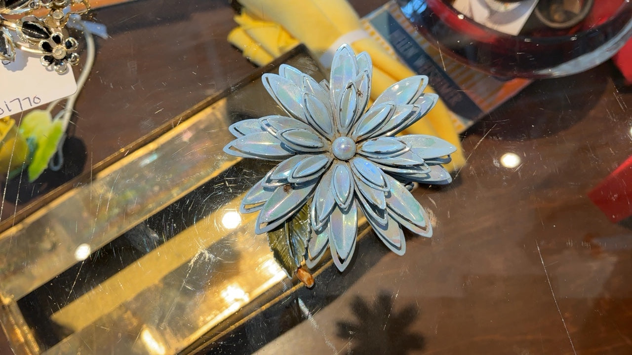 Blue Flower Broach