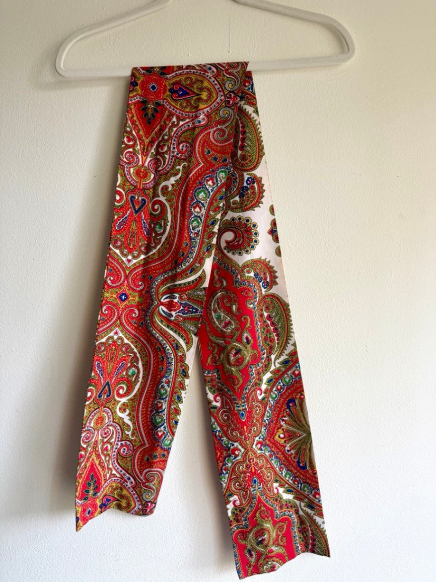 vintage large paisley head scarf