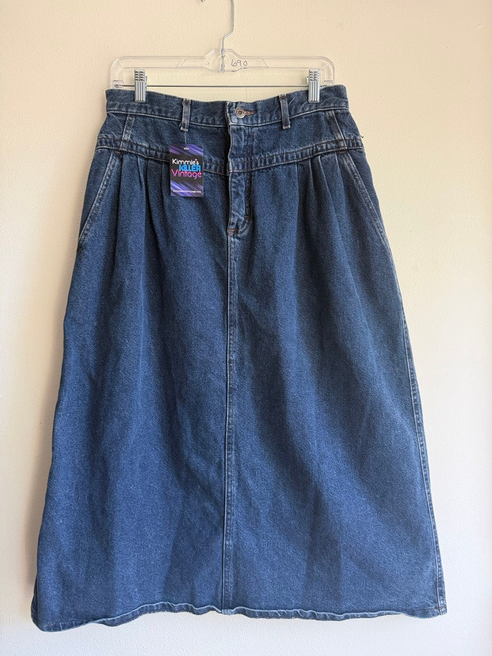 80s pleated denim skirt