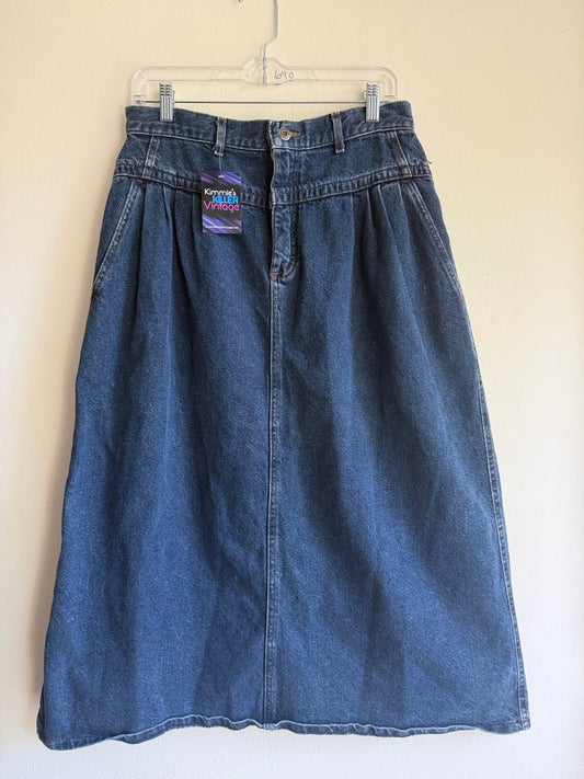 80s pleated denim skirt