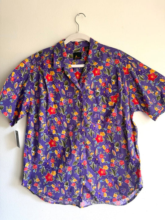 80s Liz Wear flower power shirt