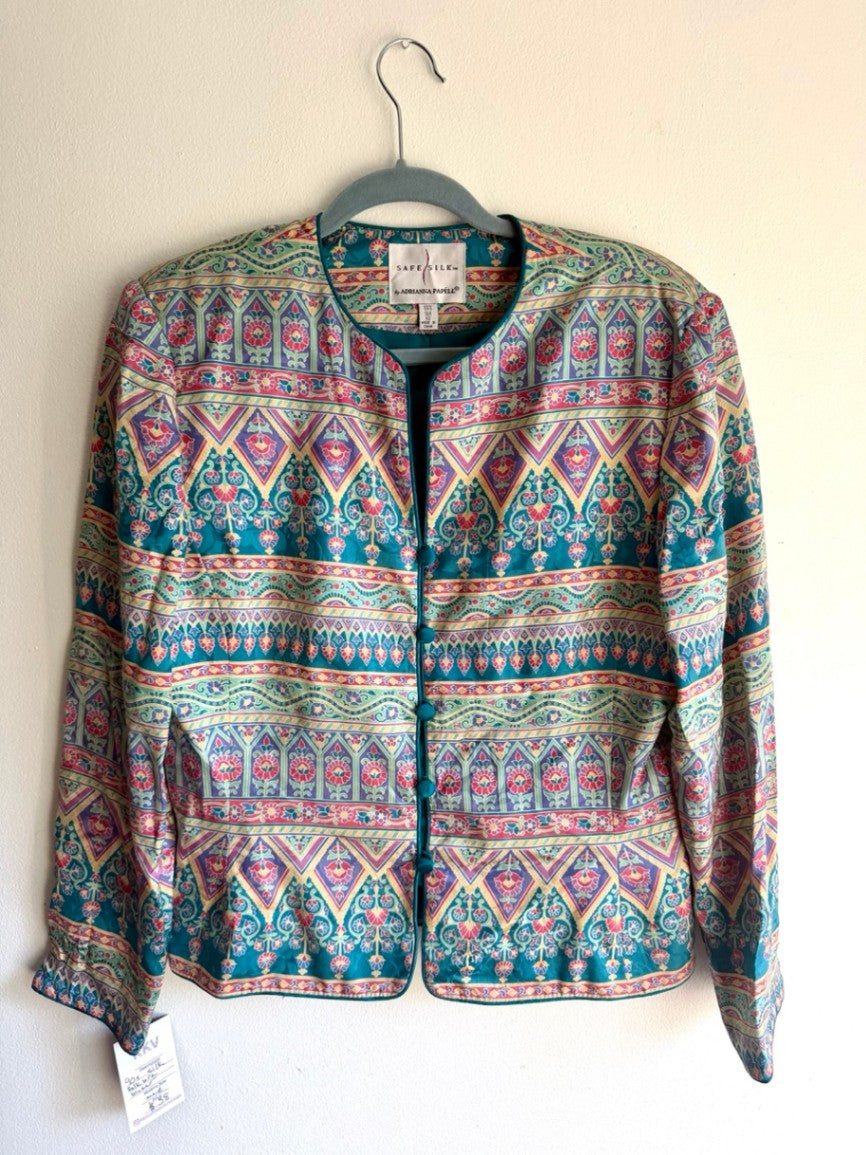 90s silk folklore silk blazer