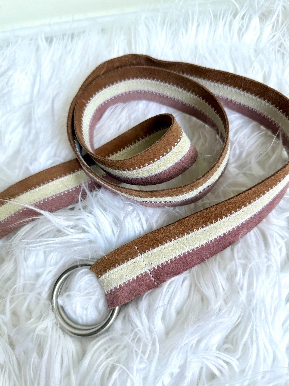 vintage suede whipstitch belt