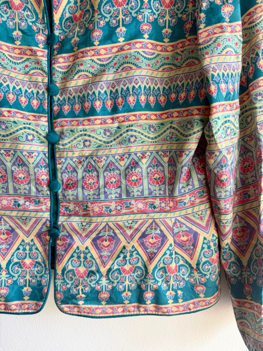 90s silk folklore silk blazer