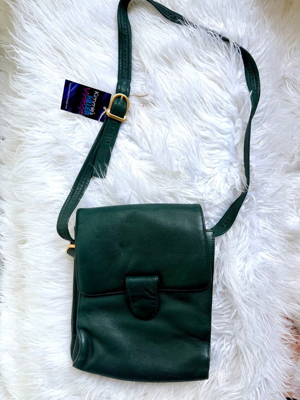 dark green leather crossbody