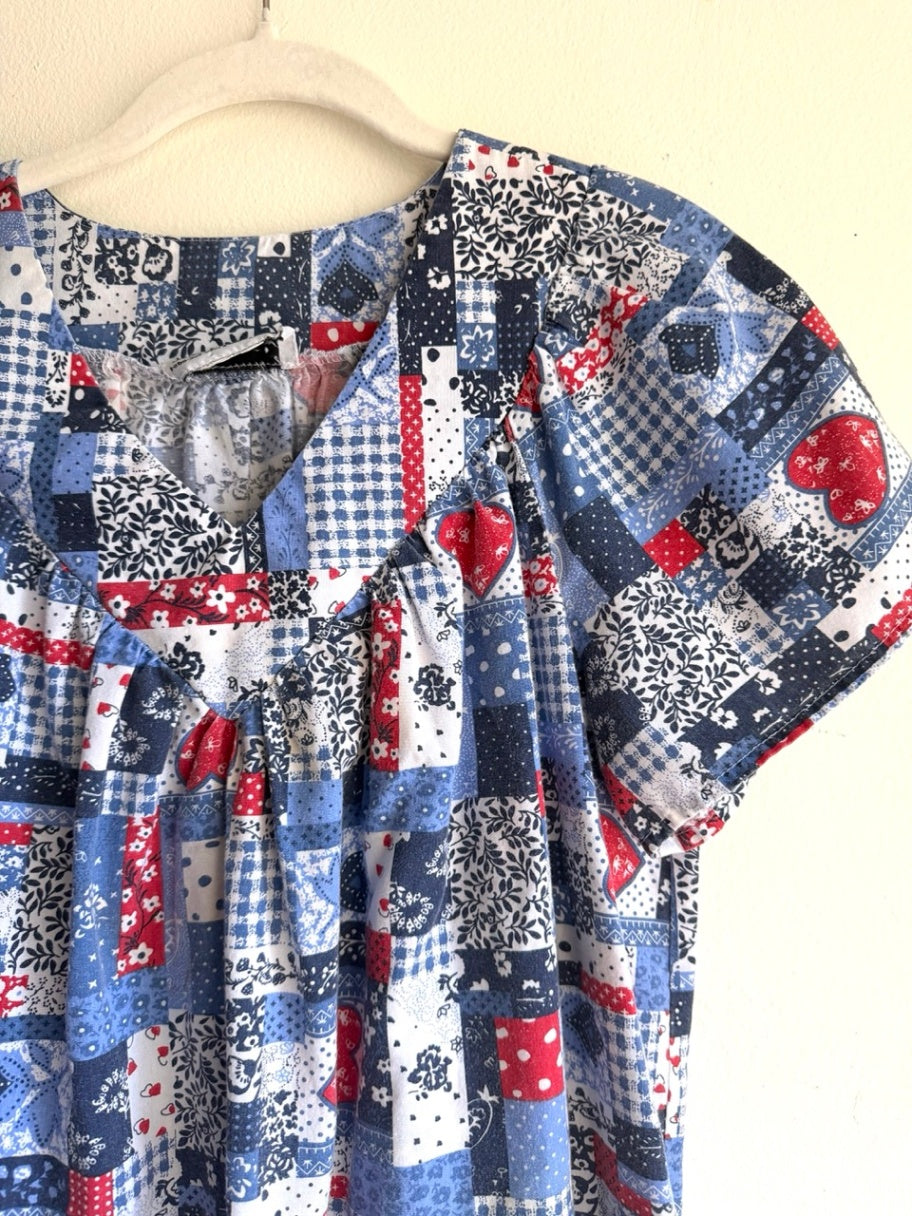 80s patchwork vibes pation dress