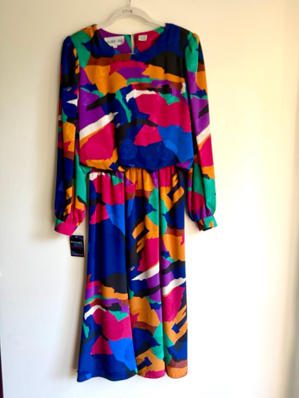 80s color explosion midi dress