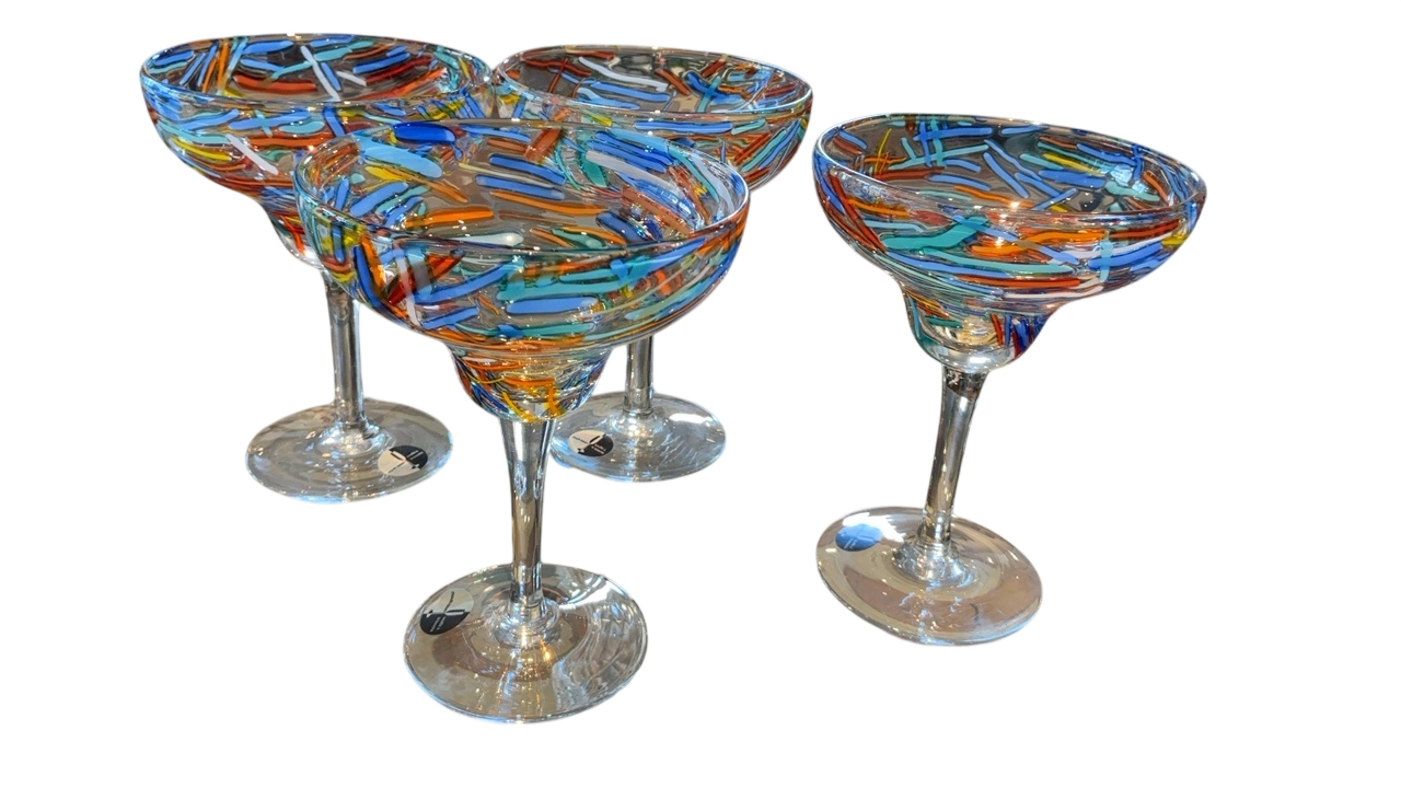 Margarita Glass Approximately 15 cm in height Multicolor (set of 4)