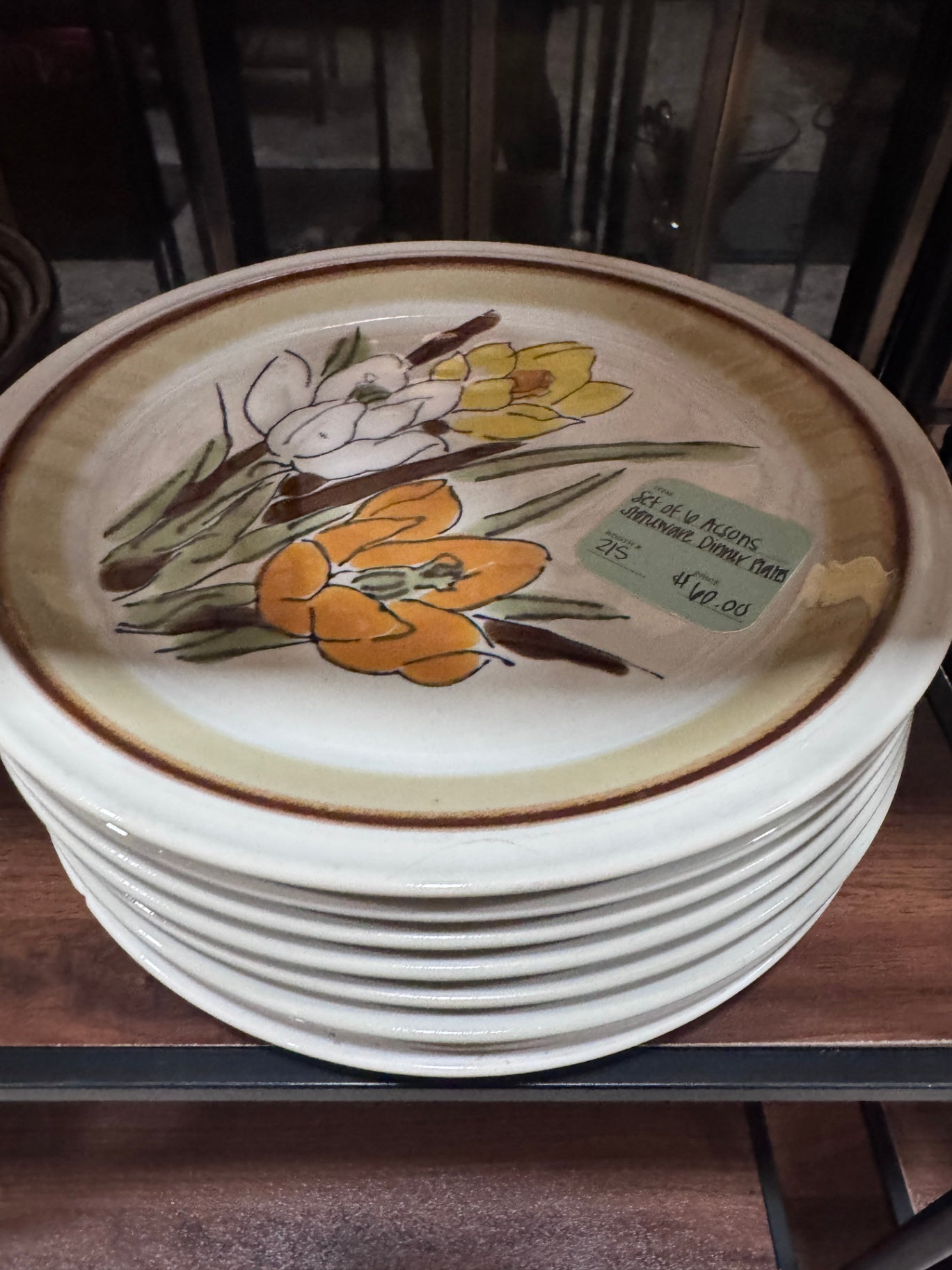 Set of 6 Acsons Stoneware Dinner Plates