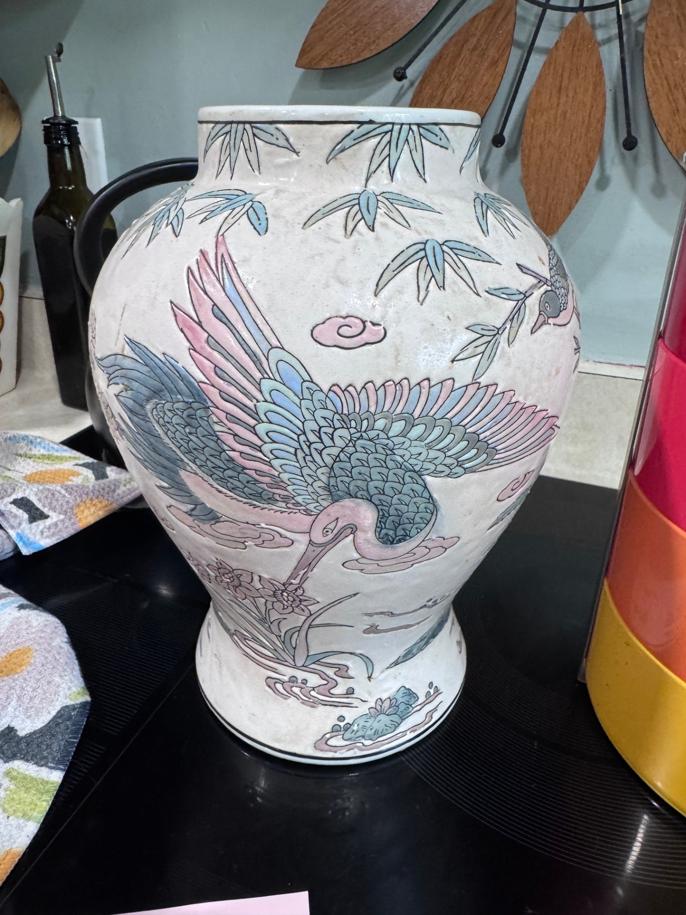 Large Vintage Chinoiserie Ginger Jar